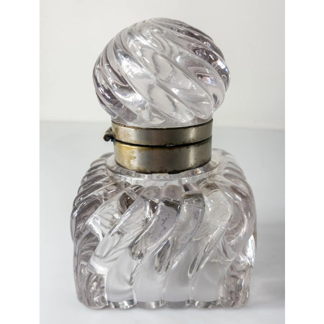 Early 20th Century Early 20th Century American or French Baccarat Style Amethyst Pressed Glass Inkwell For Sale - Image 5 of 12