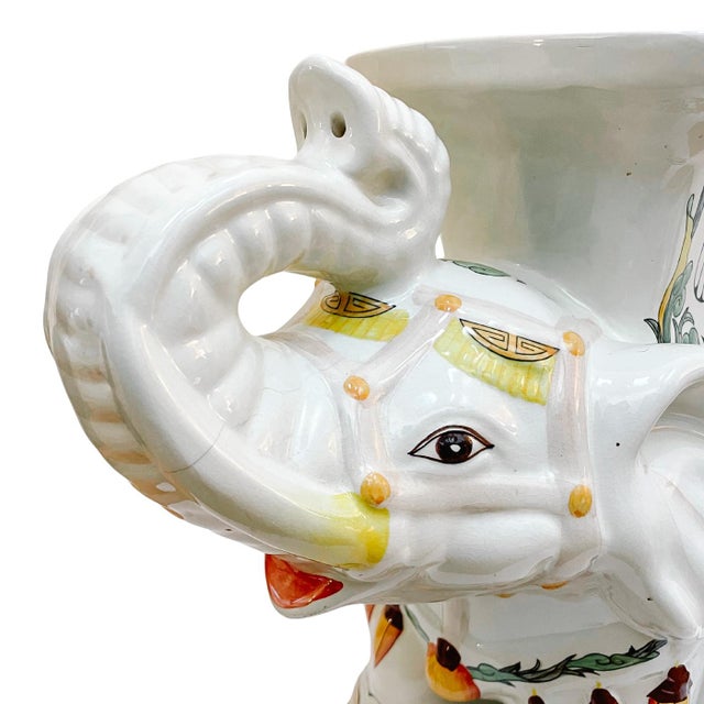 Mid 20th Century Hollywood Regency Style Chinoiserie Elephant Garden Stools - A Pair For Sale - Image 14 of 15