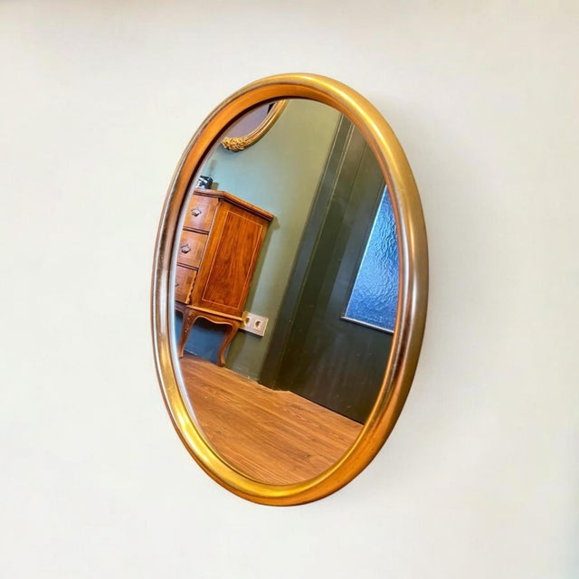 Gold Mirror with Gilt Wood Frame, 1970s For Sale - Image 8 of 8