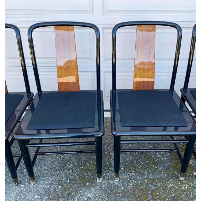 1980s Italian Postmodern Chinoiserie Dining Chairs Set of 6 For Sale - Image 10 of 12