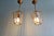 Pair of brass and beveled glass pendant lights/lanterns, 1950s-60s. Each light is compatible with an E14 LED bulb. Very...