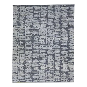 Blue Contemporary Berwyn Handmade Texture Wool Rug