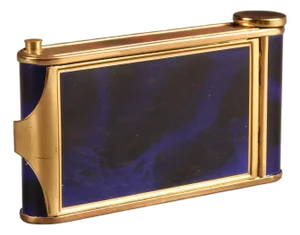 Circa 1920 Blue Enamel Musical Ladies Compact, Mechanical Music Box Playing “The Blue Danube”