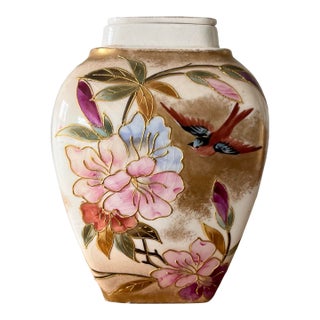 Antique German Hand-Painted & Gilt Decorated Royal Bonn Petite Ginger Jar For Sale