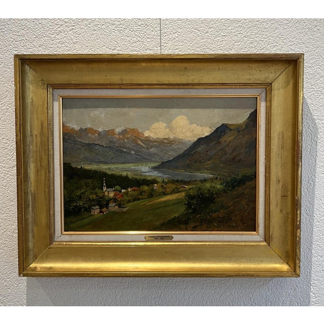 Giuseppe Buscaglione, Piedmontese Landscape, Oil on Canvas, 1920s, Framed For Sale - Image 13 of 13