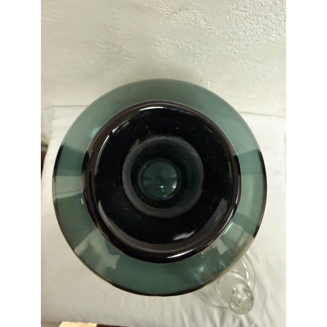 Mid-Century Modern Vintage Blenko 5719 Floor Decanter Charcoal Crystal Glass Rare 1957-58 19 1/2” For Sale - Image 3 of 6