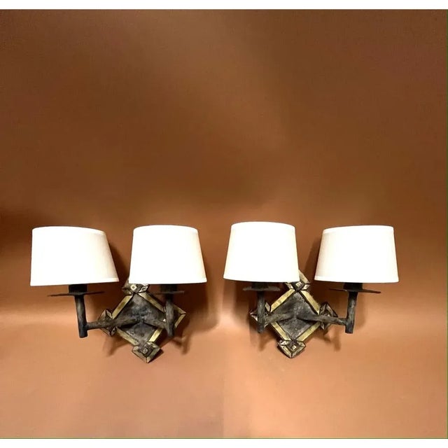 Mid-Century Modern Wall Lights in Resin from Line Vautrin, France, 1960s, Set of 2 For Sale - Image 3 of 12