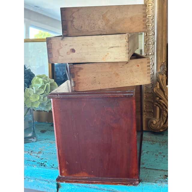 Brown Antique Paton’s Boot & Shoe Lace Countertop Display Edwardian Era With Glass Signs For Sale - Image 8 of 18