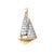 Finely detailed vintage McTeigue Sailboat pendant crafted in 900 platinum and 18k yellow gold (circa 1920s). Diamonds are...