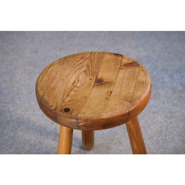 Mid-Century Pine Stool, 1960s For Sale - Image 6 of 8