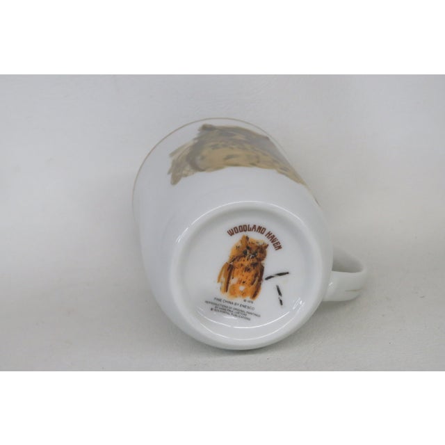 Vintage Enesco 1976 Woodland Haven Owl Coffee Tea Mug With Gold Rim 4695b For Sale - Image 4 of 10
