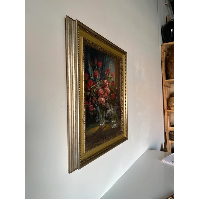 For your consideration we are presenting for sale this fantastic Vintage impressionist abstract oil painting on canvas....