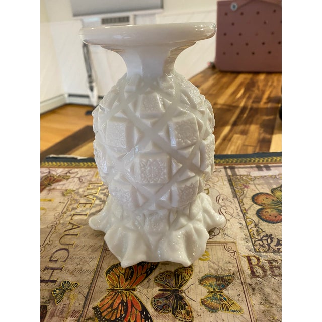 Vintage Westmoreland Milk Glass Pineapple Shaped Vase For Sale In Providence - Image 6 of 7