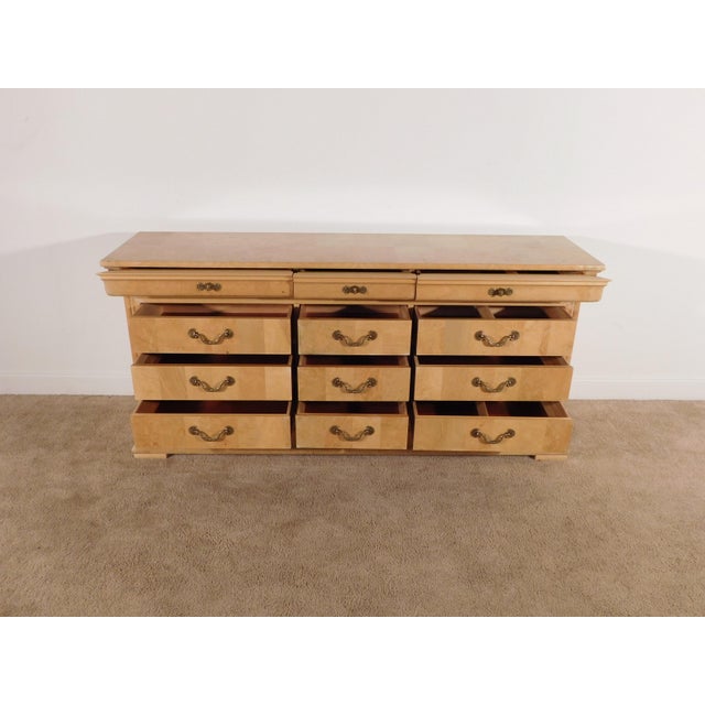 White Vintage Henredon Charles X Biedermeier Empire 12 Drawer Chest Dresser Lowboy For Sale - Image 8 of 17