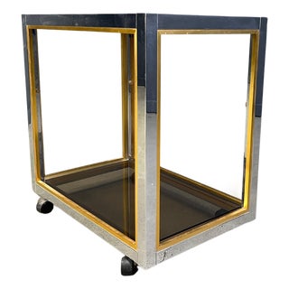 Italian Brass and Chrome Drinks Trolley, 1970s For Sale