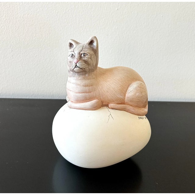 Sergio Bustamante Cat Hatching From an Egg | Chairish