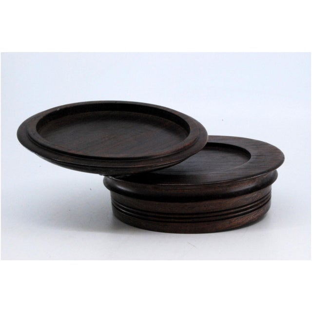 Rosewood Jewelry Box with Rose Silver Embossed Lid For Sale - Image 5 of 11