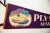 :: Felt Banner Pennant for Plymouth Massachusetts felt flag featuring graphic of Plymouth Rock. Age circa 1950's vintage....