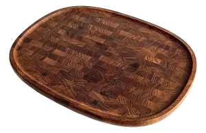 Vintage Extra Large Dansk Staved Teak Wood Charcuterie Board Designed by Jens H. Quistgaard