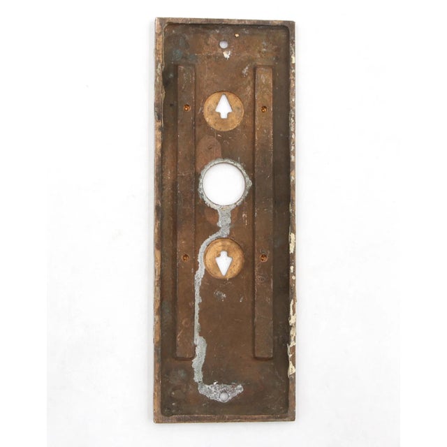 Vintage Art Deco Brass Millar Arrow Elevator Button Plate For Sale - Image 4 of 4