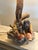 Indian Vintage Rustic Cabin Apsit of California American Indian Scenes Chalk Lamps - Set of 2 For Sale - Image 3 of 9