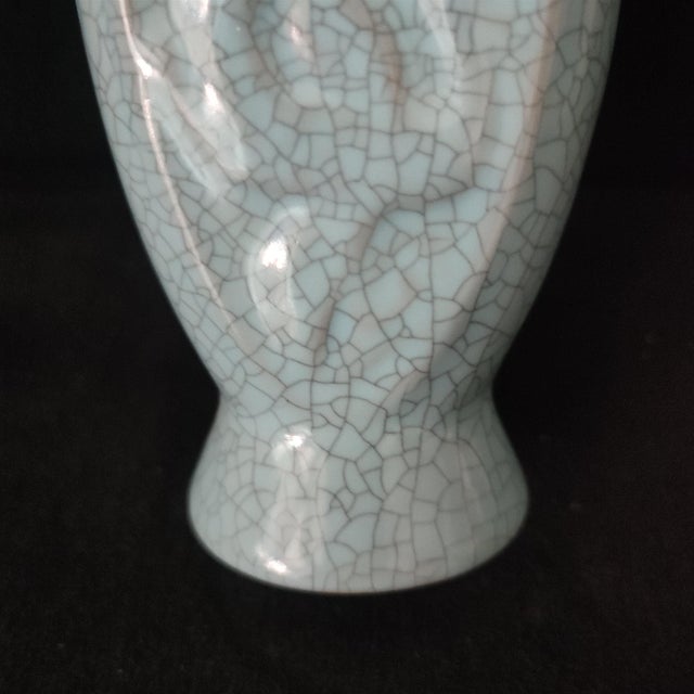 Early 20th Century Chinese Ceramic Vase, Gun Ware Celadon Glaze Porcelain Vase For Sale - Image 5 of 10