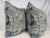 Custom pair of 22" pillows covered in a southwest patterned chenille fabric in blue, olive green and cream. These pillows...