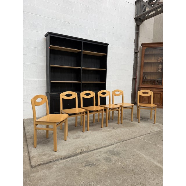 Beech Chairs, 1980s, Set of 6 For Sale - Image 10 of 10