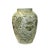 Gray Off White Flowers Fishes Graphic Fat Round Ceramic Vase For Sale In San Francisco - Image 6 of 6