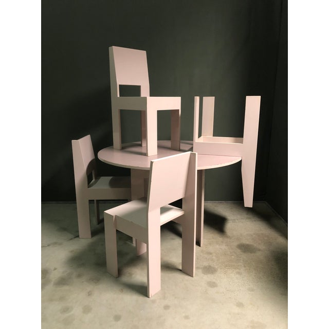 Bossche School Dining Set by Jan Verbeek, 1970, Set of 5 For Sale - Image 3 of 15