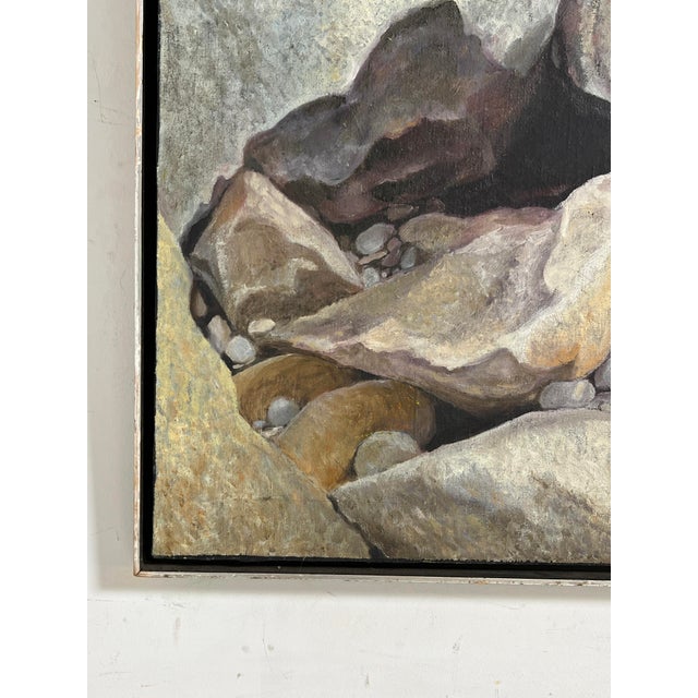 Mid-Century Modern D. 1971 Mid-Century Modernist Painting Signed White For Sale - Image 3 of 6