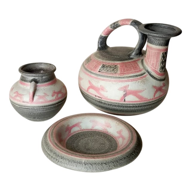 Ceramic Set by Silvano Vannuzzi for Italica Ars, 1970s, Set of 3 For Sale