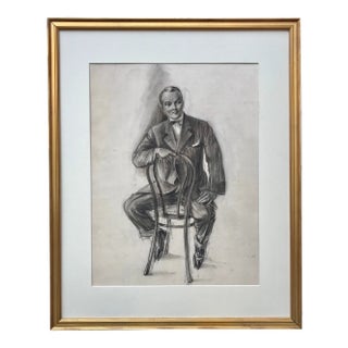 Original Vintage Drawing of a Man by Charles Sheldon C.1930 For Sale