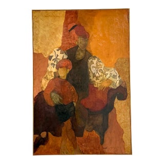 Vintage Abstract Figurative Painting For Sale