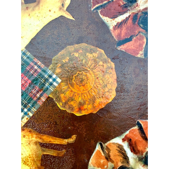 Brown Decoupage Jack Russell Terrier Dog Tray by Holly Lueders for Henri Bendel 1997 For Sale - Image 8 of 16