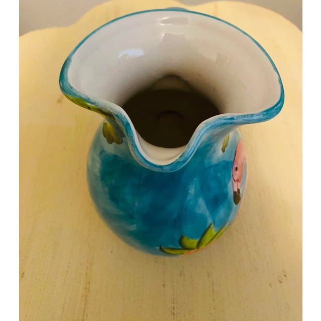 Vintage Palm Beach Flamingo Ceramic Pitcher For Sale - Image 9 of 10