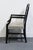 Late 20th Century Kindel Furniture Black & Gold Chinese Chippendale Style Lattice Back Dining Arm Chair For Sale - Image 5 of 10