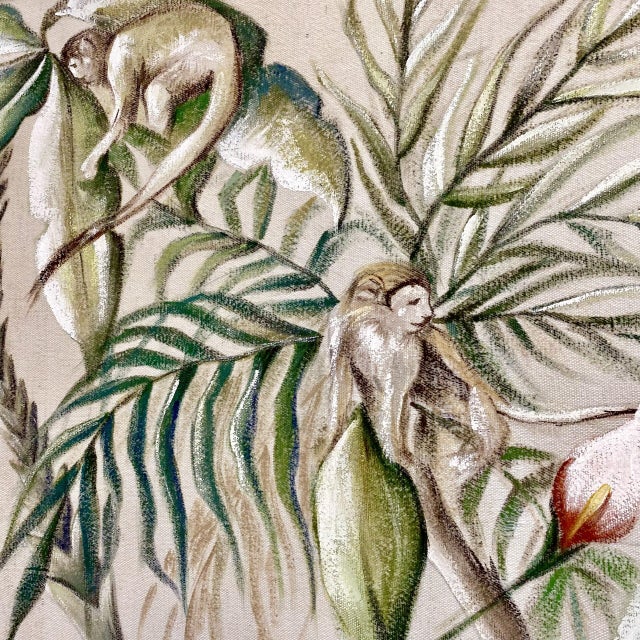 French Artist, Jungle Panel, 1920s, Oil on Canvas For Sale - Image 4 of 7
