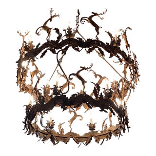 21st Century Naos Forge Leaping Deer Chandelier For Sale