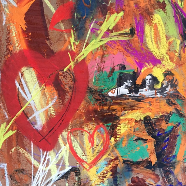 Erik Sulander “Love’s Threesome” Original Mixed Media on Paper by Erik Sulander 32x24 For Sale - Image 4 of 5