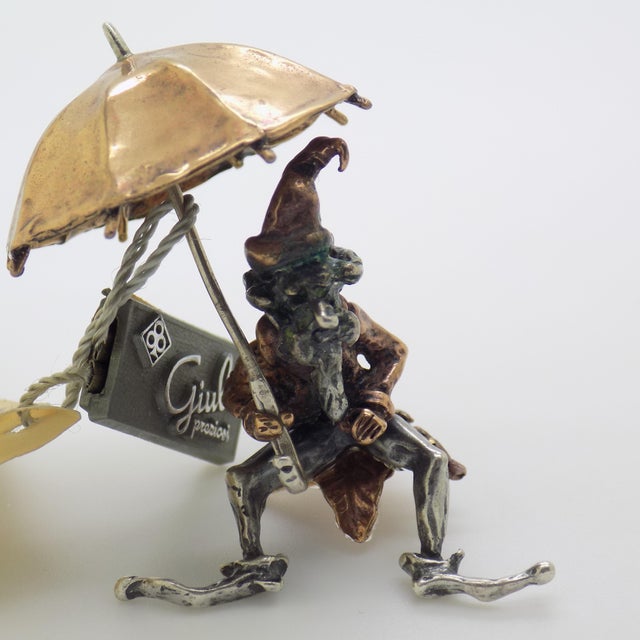 Vintage Italian Handmade Sterling Silver 925 & Copper Goblin Figurine from Giulia Preziosi, 1970s For Sale - Image 4 of 13