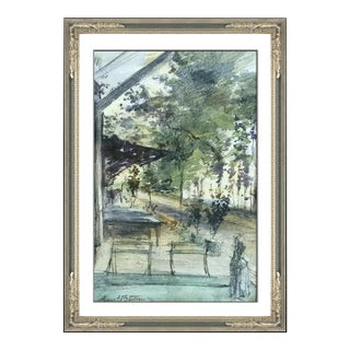 Early 20th Century A Tree Lined Street, Armand Berton For Sale