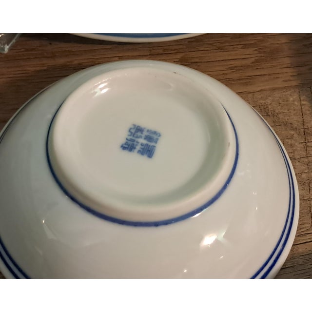 1990s Jingdezhen Blue and White Pagoda Design Dining Ware Set for 4 Pieces Setting 4 Total 16 Pieces For Sale In Minneapolis - Image 6 of 15