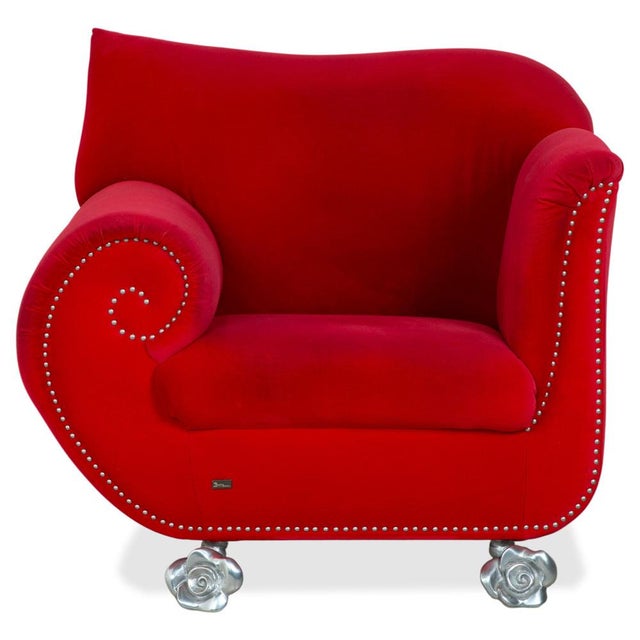 Gaudi Three-Seater Sofa and Chair in Fabric and Velvet from Bretz, Set of 2 For Sale - Image 18 of 18