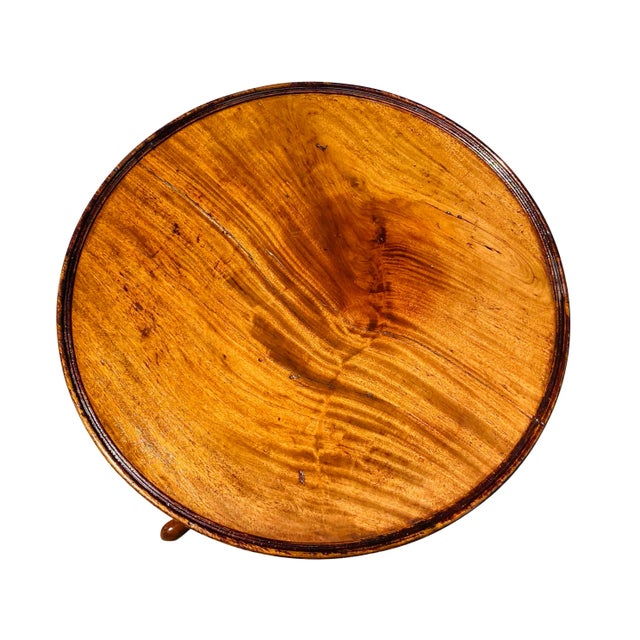 Late 18th Century Antique Queen Anne Mahogany Dish Top Kettle Stand - Tilt Top Tea Table For Sale - Image 4 of 11