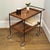 Walnut Bar Cart With Locking Casters, Two Tier Rolling Serving Cart, Wooden Mobile Coffee Station For Sale - Image 4 of 12