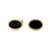 A pair of classic Tiffany & Co. cufflinks with oval onyx inlay and high polish yellow gold finish. Accompanied by a...