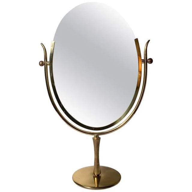 Vintage Brass Table Mirror attributed to Charles Hollis Jones For Sale - Image 11 of 11