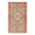 Turkish Oushak Vintage Rug With Floral Medallion Design in Red and Light Blue For Sale