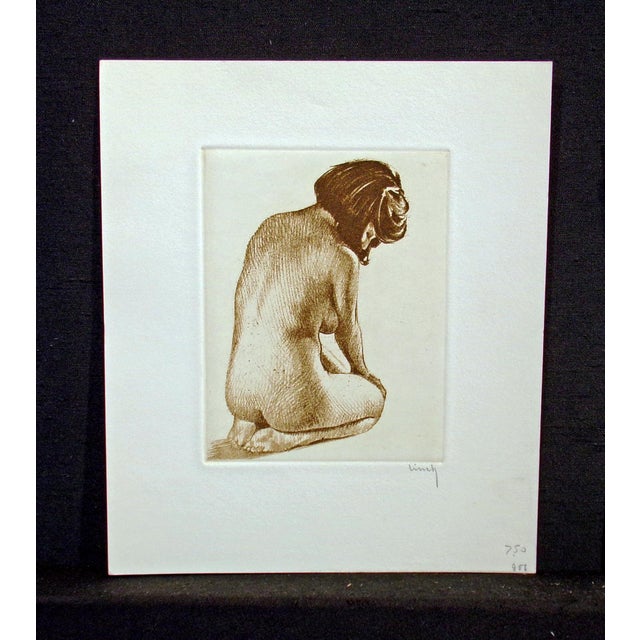 Figurative Roger Hebbelinck Nude Figure Hand Signed Vintage Etching Make Offer! For Sale - Image 3 of 6
